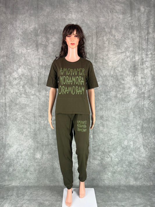 Jogger Set for Women - Olive Green