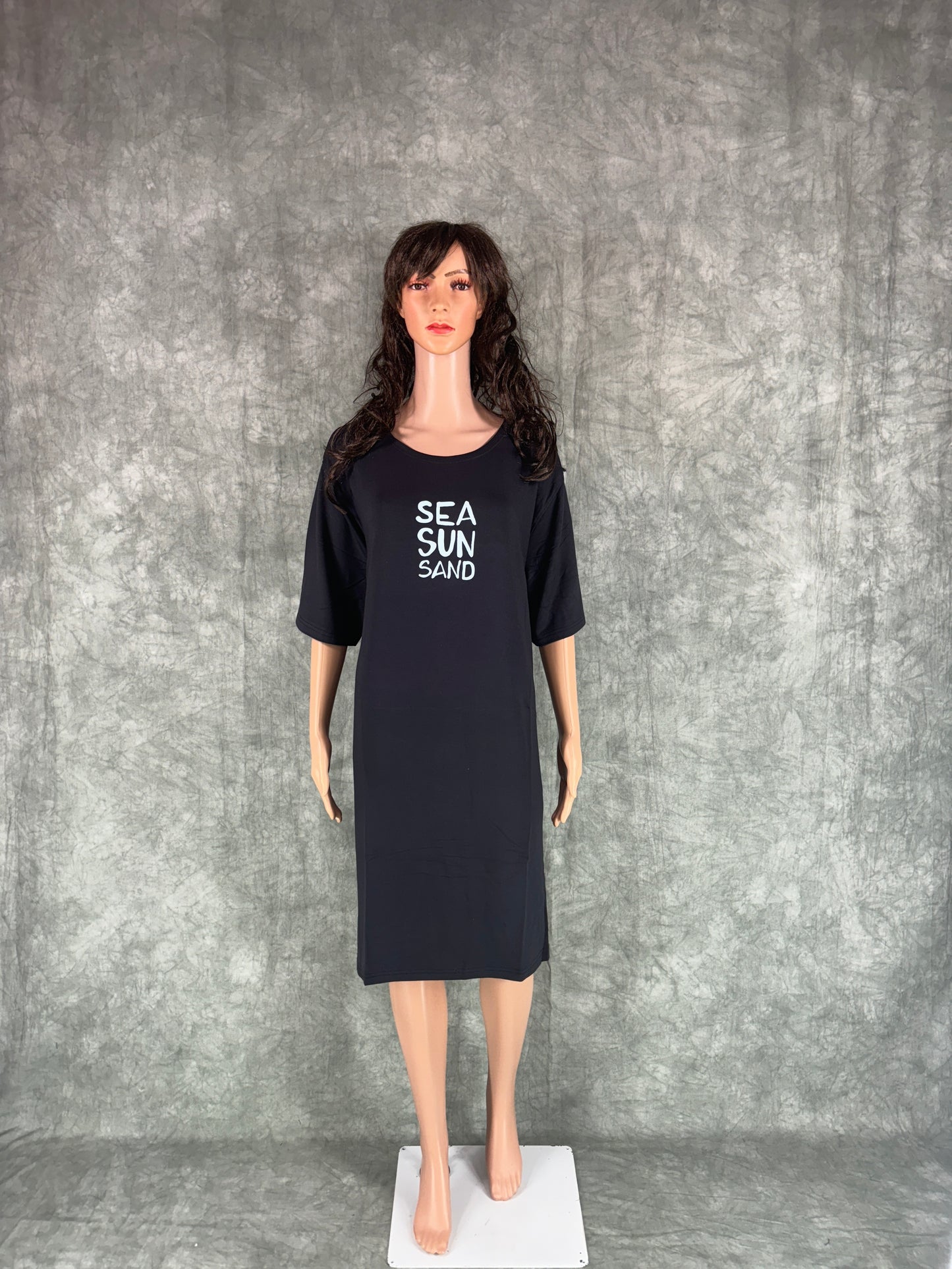Soft Cotton Long Tee - Black