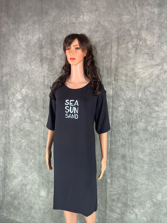 Soft Cotton Long Tee - Black