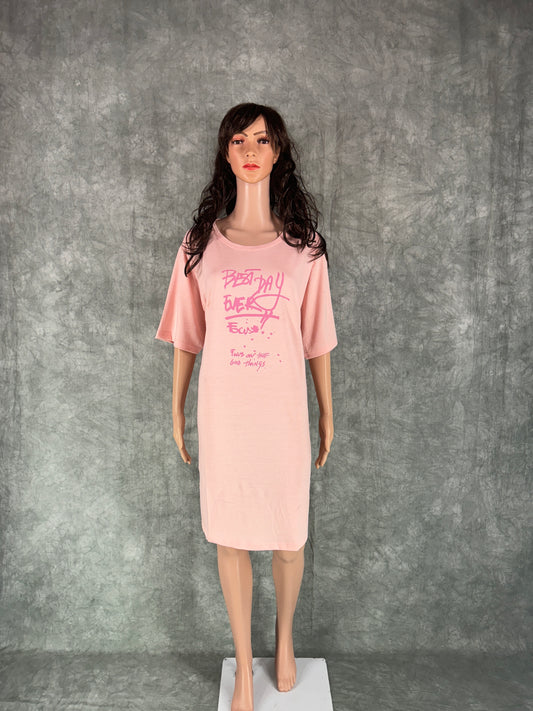 Soft Cotton Long Tee - Peach