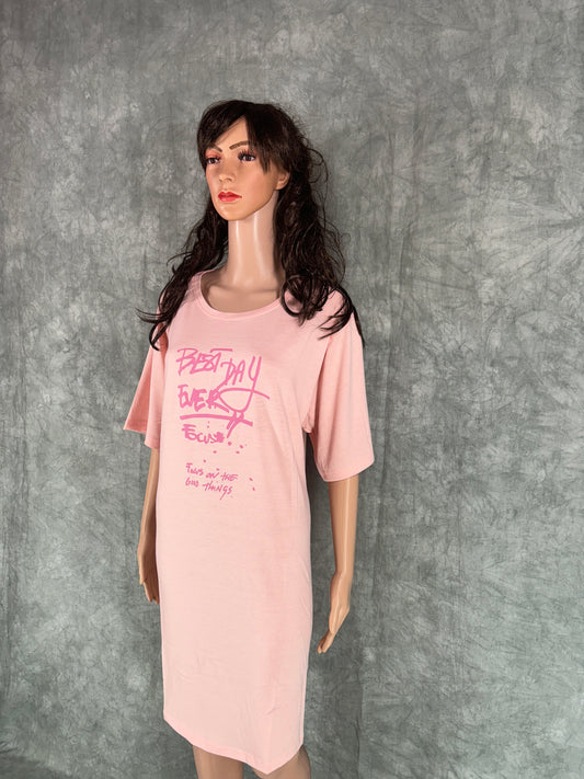 Soft Cotton Long Tee - Peach