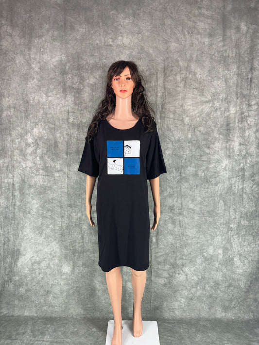 Soft Cotton Long Tee - Black