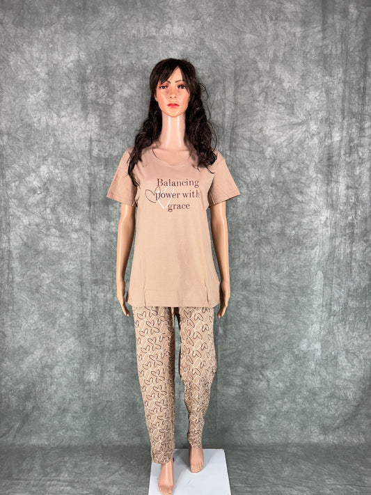 Haniya Cotton Co-ord Set for Women - Beige