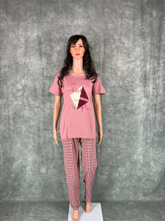 Haniya Cotton Co-ord Set for Women - Pink