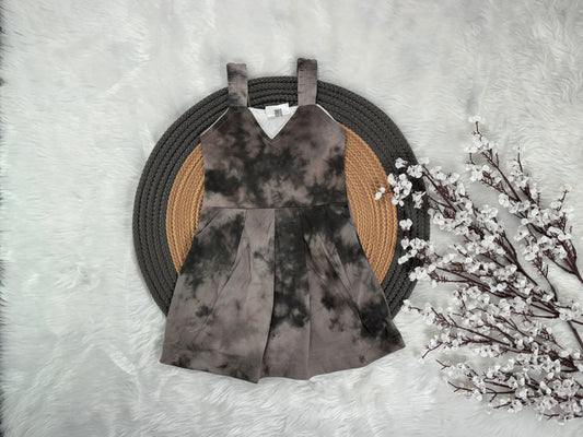 Kids Cotton Tie & Dye Frock - Grey