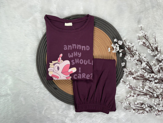 Girls Lycra Co-ord Set - Purple