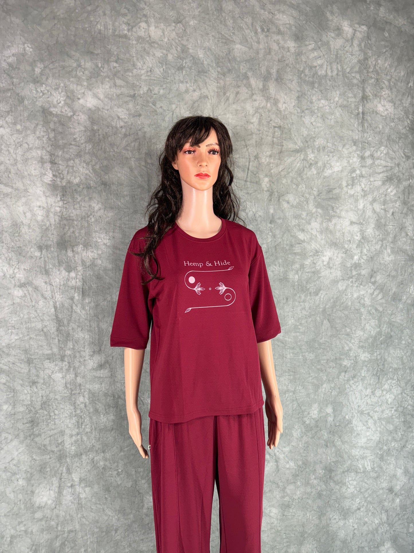 Pravya Cotton Blend Co-ord Set for Women - Maroon
