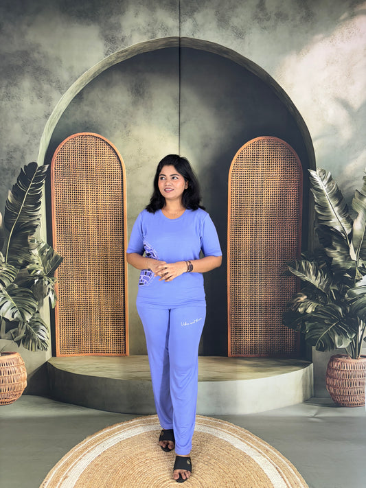 Soft Cotton Co-ord Set for Women - Blue