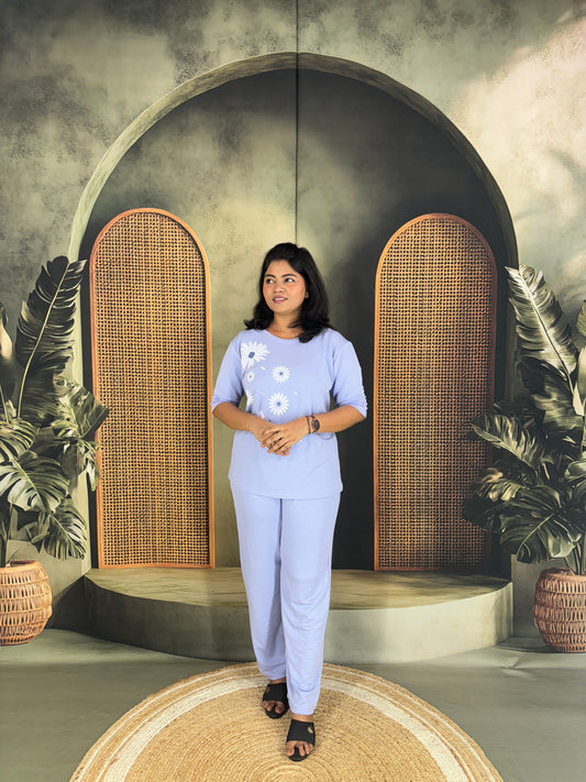 Soft Cotton Co-ord Set for Women - Lavender