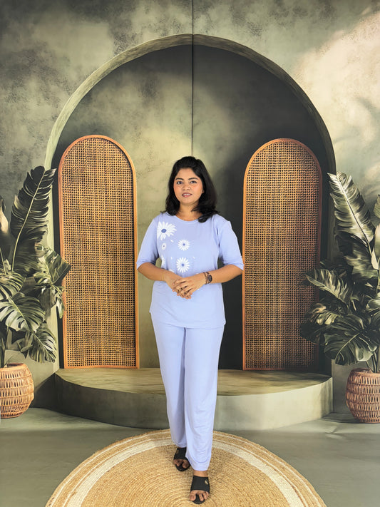 Soft Cotton Co-ord Set for Women - Lavender