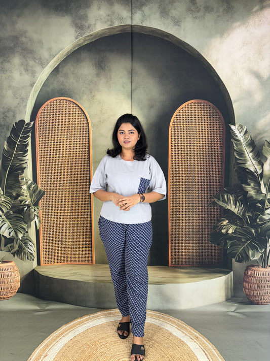 Serah Oversized T-Shirt & Pant for Women - Grey