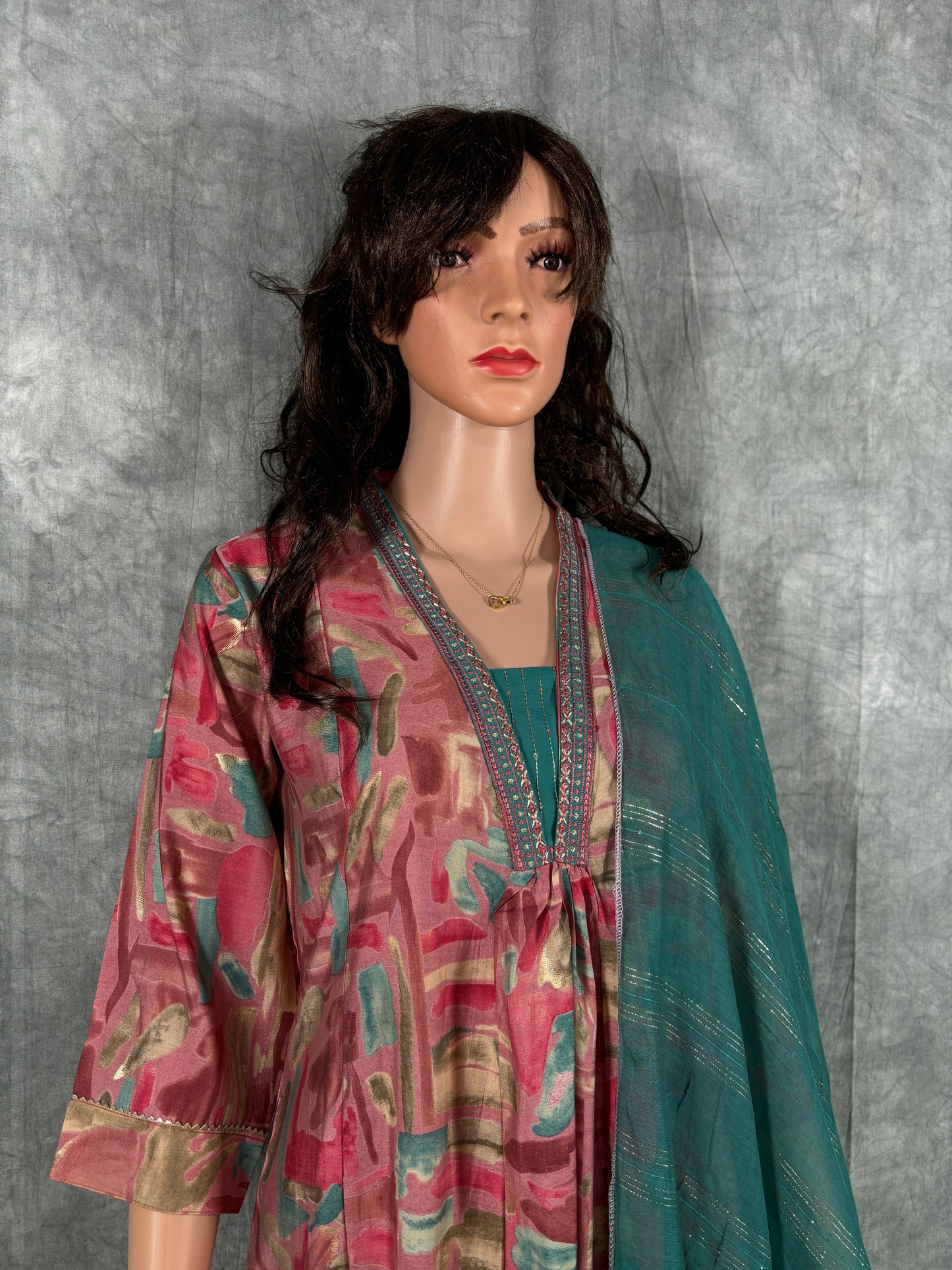 Tanya - Viscose Silk A-line Kurta With Pant and Dupatta