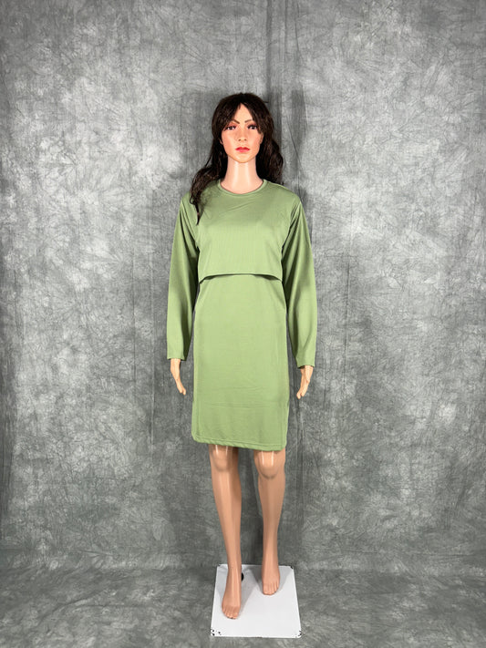 Maternity A-Line Dress - Green
