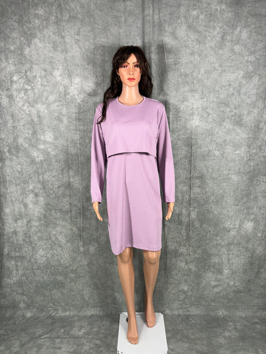 Maternity A-Line Dress - Lilac