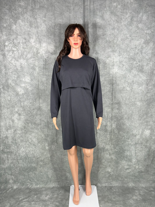 Maternity A-line Dress - Grey