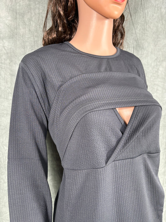 Maternity A-line Dress - Grey