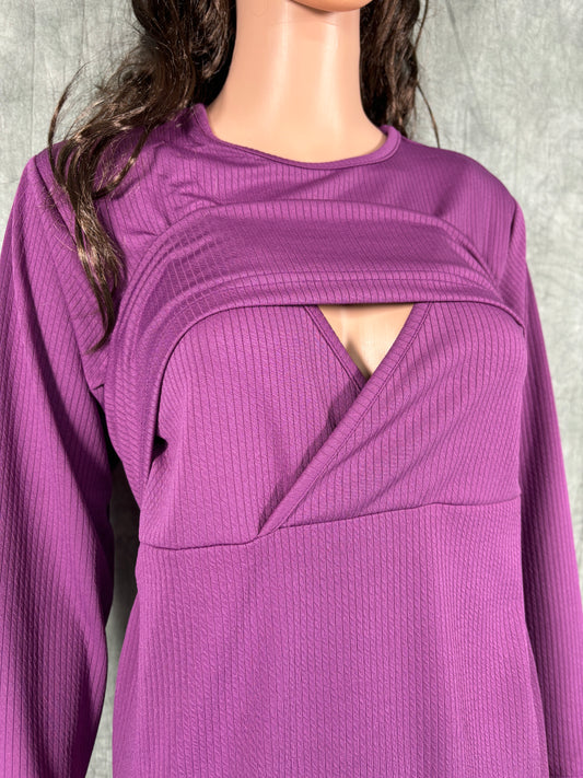 Maternity A-Line Dress - Purple