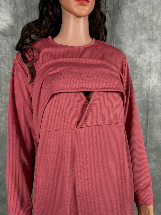 Maternity A-Line Dress - Mauve