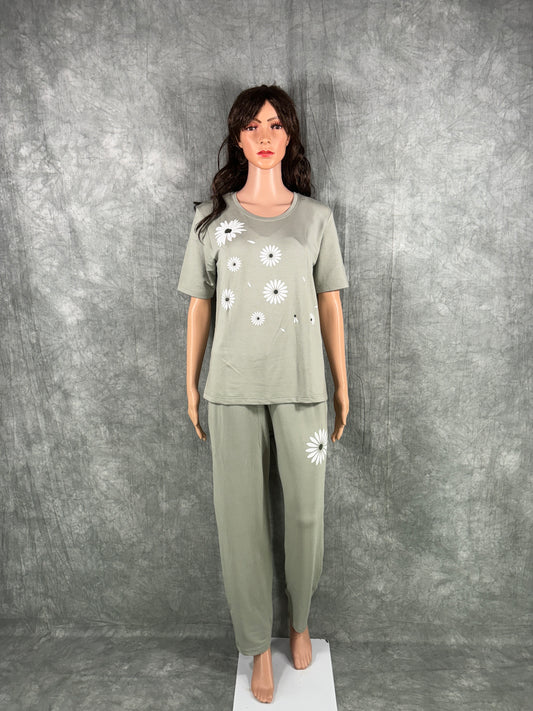 Soft Cotton Co-ord Set for Women - Pastel Green