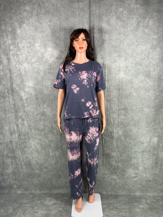 Tie & Dye Co-ord Set for Women - Purple