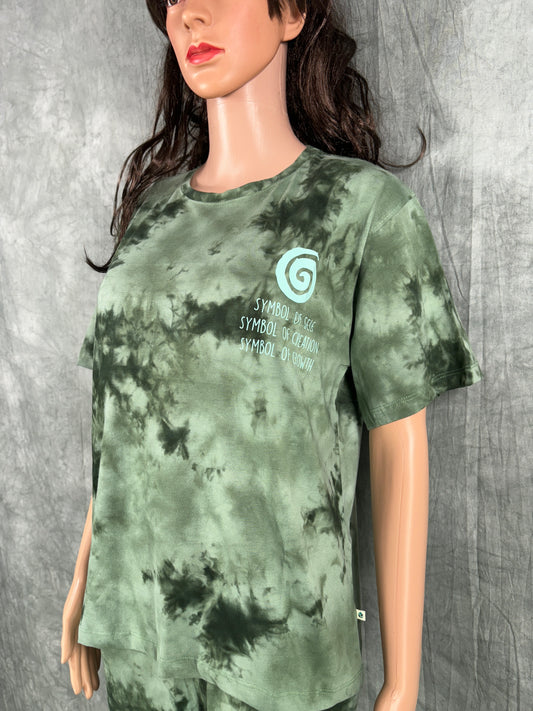 Tie & Dye Co-ord Set for Women - Basil Green