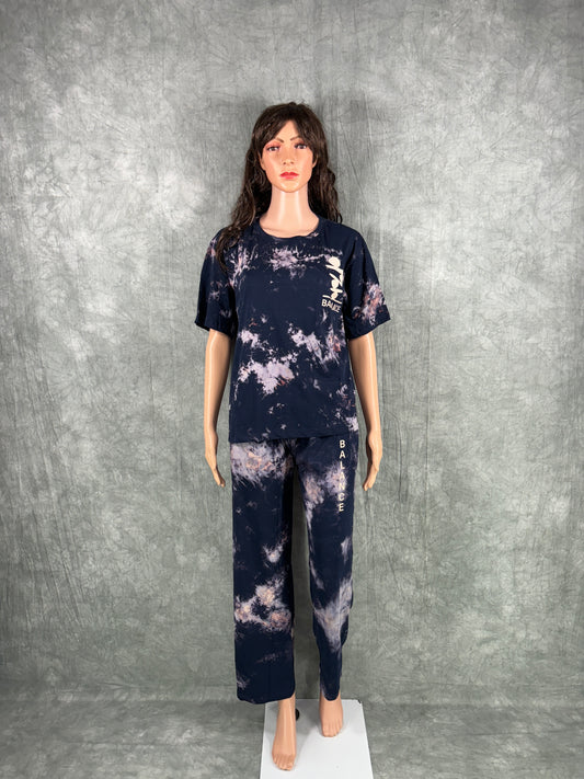 Tie & Dye Co-ord Set for Women - Blue