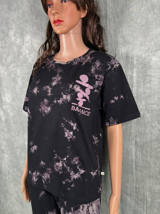 Tie & Dye Co-ord Set for Women - Black