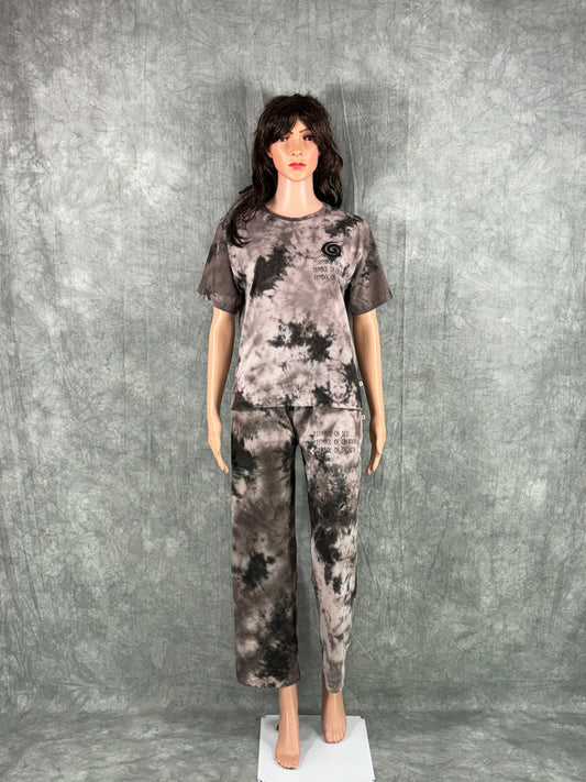Tie & Dye Co-ord Set for Women - Grey