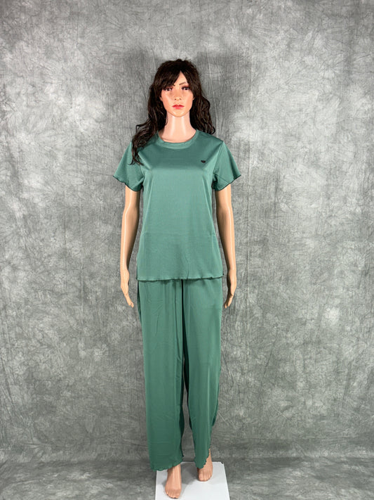 Cotton Blend Co-ord Set for Women - Teal Green