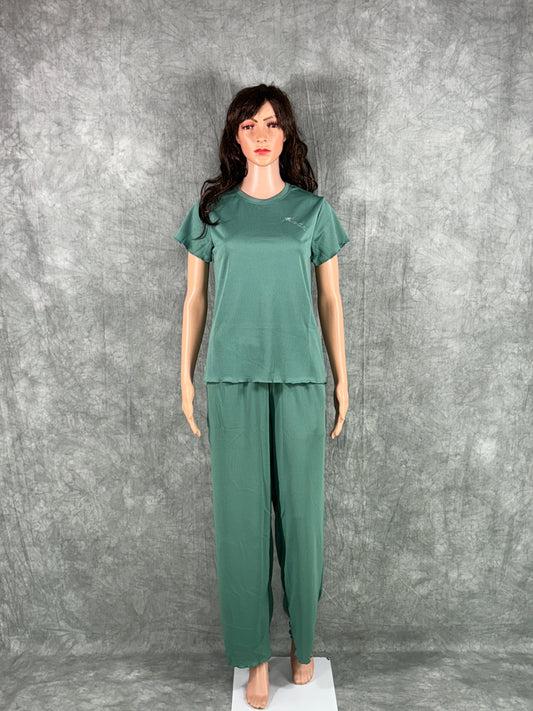 Cotton Blend Co-ord Set for Women - Teal Green