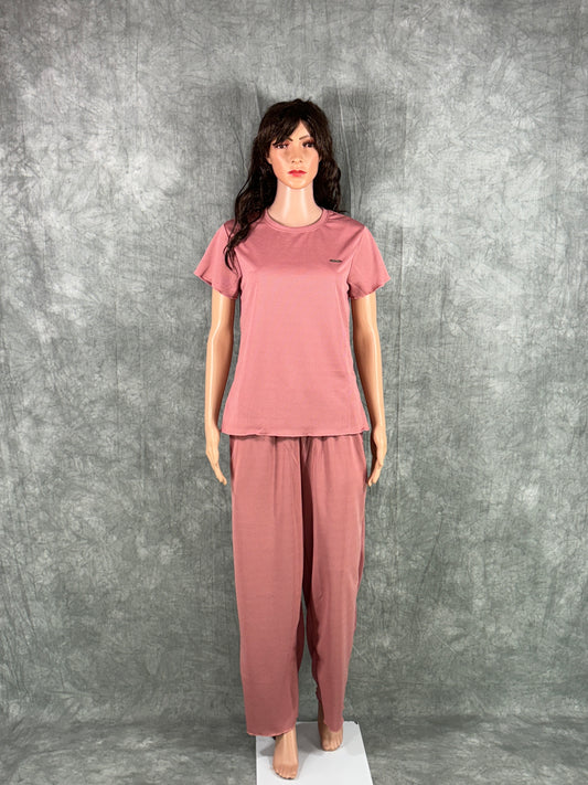 Cotton Blend Co-ord Set for Women - Salmon Pink