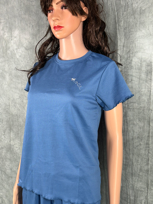 Cotton Blend Co-ord Set for Women - Yale Blue