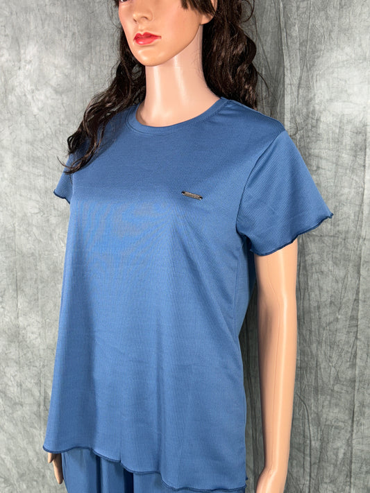 Cotton Blend Co-ord Set for Women - Yale Blue