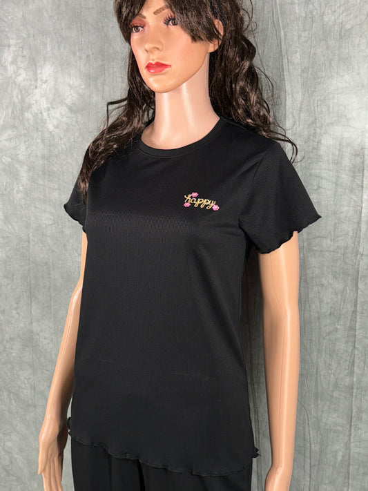 Cotton Blend Co-ord Set for Women - Black