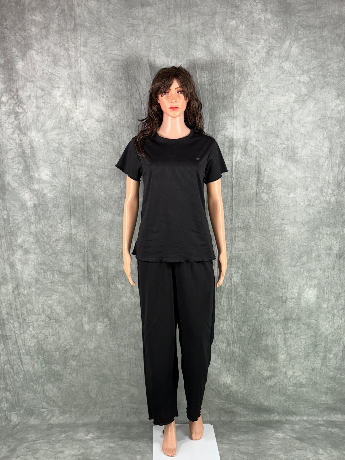 Cotton Blend Co-ord Set for Women - Black