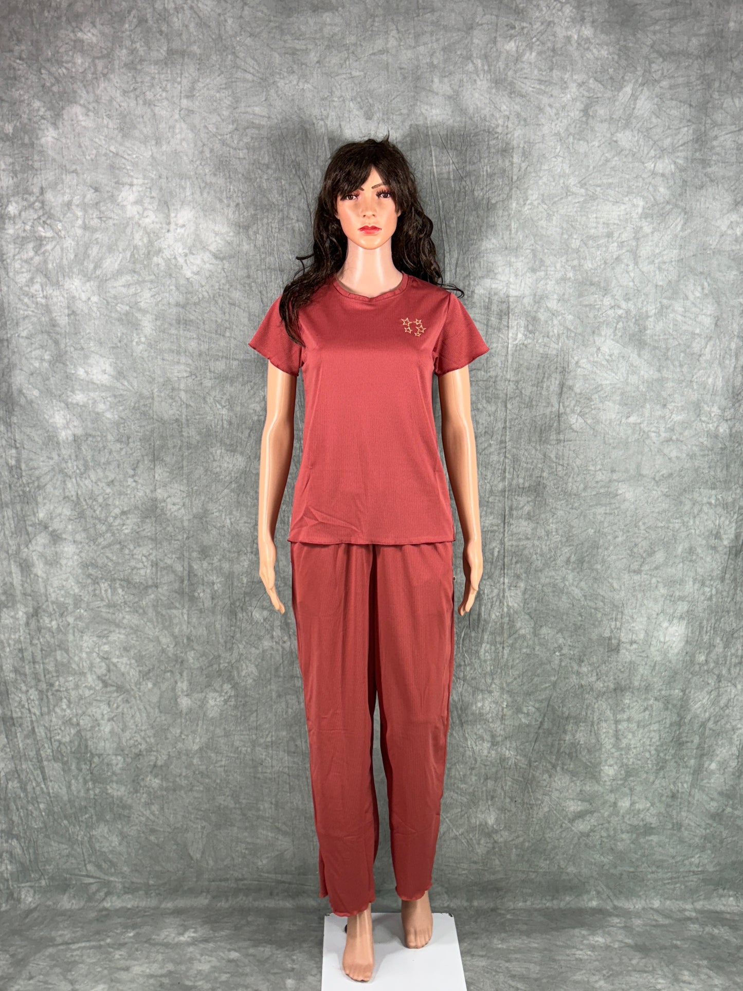 Cotton Blend Co-ord Set for Women - Brick Red