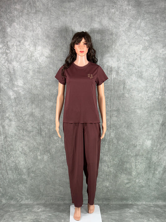Cotton Blend Co-ord Set for Women - Brown