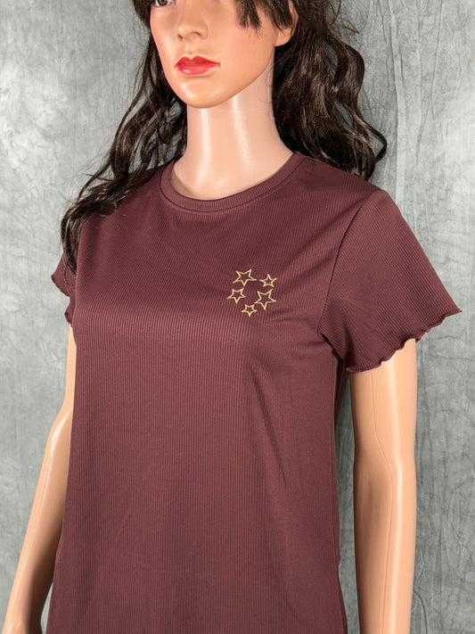 Cotton Blend Co-ord Set for Women - Brown