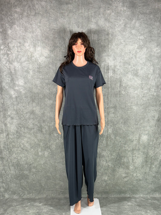 Cotton Blend Co-ord Set for Women - Anchor Grey