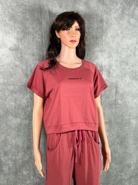 Crop Top & Cargo Pants for Women - Orange