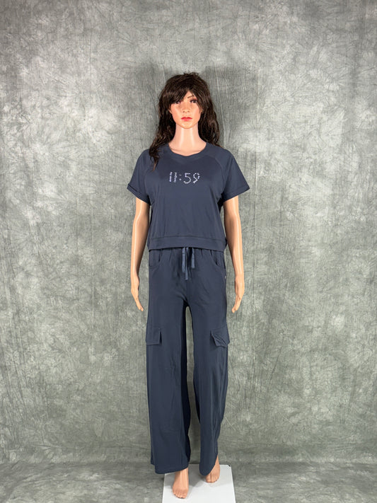 Crop Top & Cargo Pants for Women - Blue