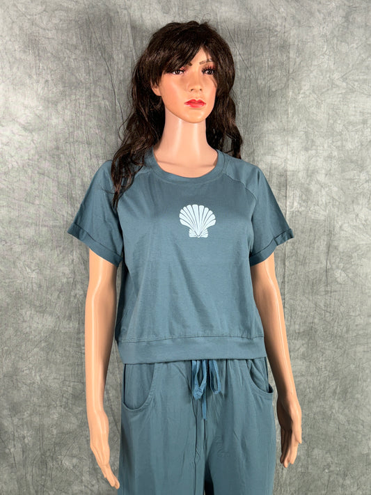 Crop Top & Cargo Pants for Women - Blue