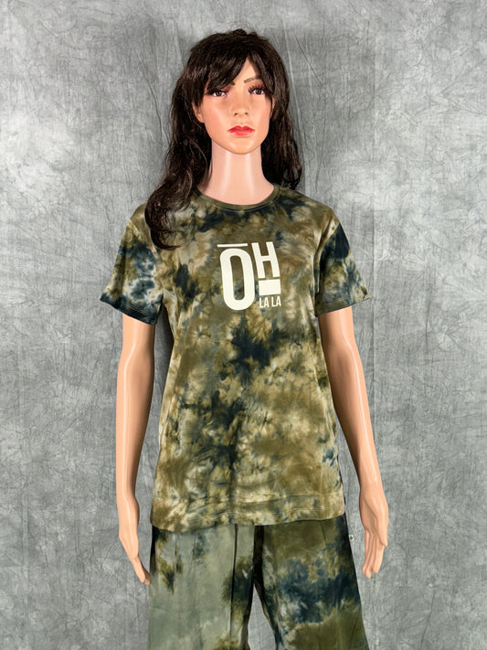 Dhriya Tie & Dye Shorts Set for Women - Green