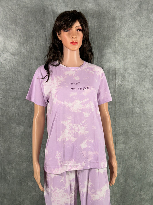 Dhriya Tie & Dye Shorts Set for Women -Lilac