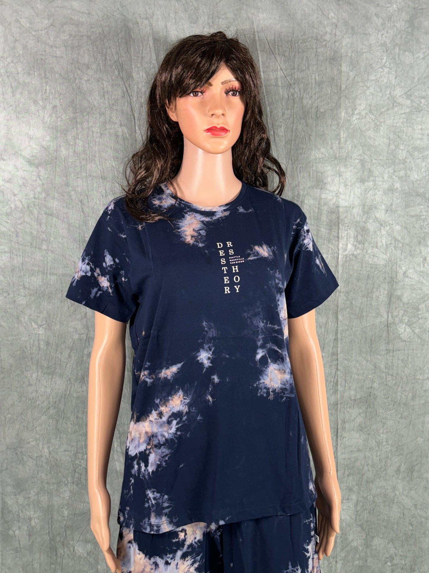 Tie & Dye Shorts Set for Women - Blue