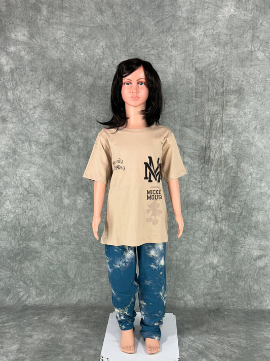 Girls Pyjama Set - Beige