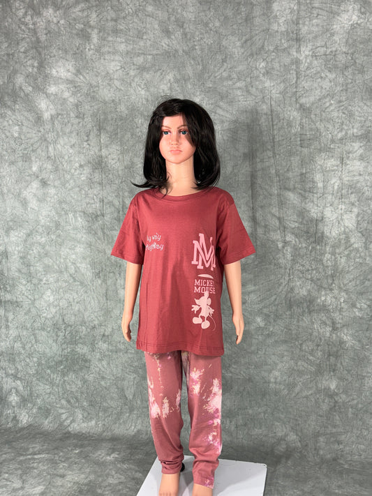 Girls Pyjama Set - Brick Red