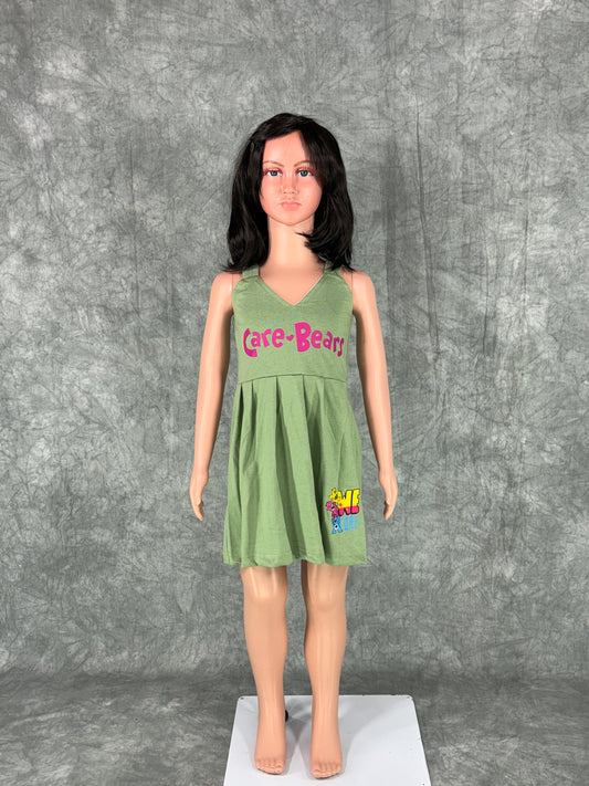 Kids Cotton Sleeveless Frock - Green