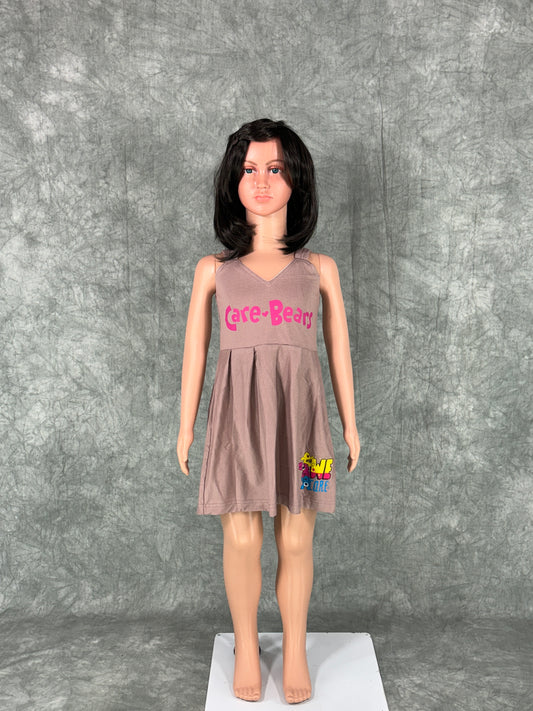 Kids Cotton Sleeveless Frock - Mauve