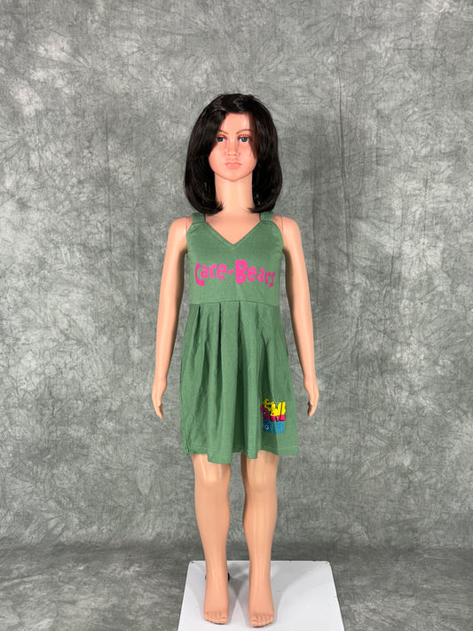 Kids Cotton Sleeveless Frock - Green